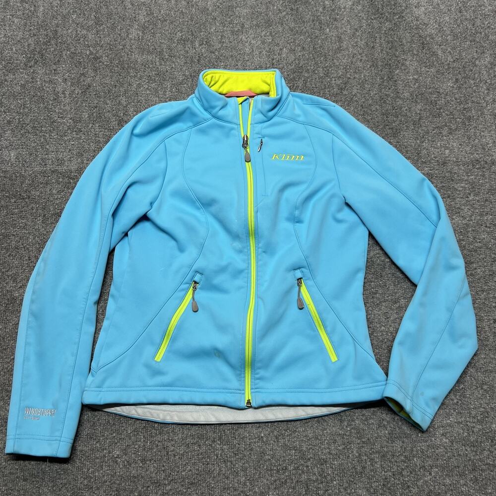 Klim Whistler Jacket Womens Medium Blue Windstopper Softshell Full Zip Lined